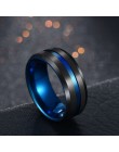 Letdiffery gorąca sprzedaż rowek pierścienie czarny Blu ze stali nierdzewnej Midi pierścienie dla mężczyzn urok biżuteria męska 