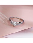 Nowy modny kryształ zaręczyny pazury projekt gorąca sprzedaż pierścionki dla kobiet AAA biały cyrkon Cubic eleganckie pierścionk
