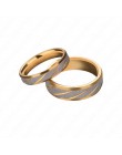 Auxauxme miłośników tytanu stali para pierścienie złota fala wzór ślub pierścień przyrzeczenia do kobiety mężczyźni pierścionek 