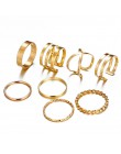 17KM złoty Sliver pierścienie zestaw dla kobiet w stylu Vintage serce łuk Twist Finger pierścień 2019 pierścionki na środek palc