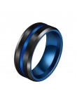 Letdiffery gorąca sprzedaż rowek pierścienie czarny Blu ze stali nierdzewnej Midi pierścienie dla mężczyzn urok biżuteria męska 