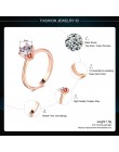 Podwójne Fair 6 Claw 1 Carat cyrkonia ślub/obrączki dla kobiet srebrny/różowe złoto kolor damska biżuteria pierścionki DFR014