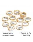 24 projekt złoty kolor Vintage pierścienie zestaw dla kobiet BOHO Charm pierścionki na środek palca palec serdeczny kobiet Party