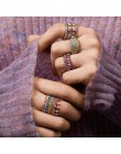 Srebro 925 cienki złoty pierścień linia micro pave cz wieczność 9 kolorów stos 925 srebrny rainbow cz kobiet pierścienie