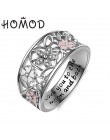 HOMOD 2019 New Fashion kobiety pierścień biżuteria na palce różowe złoto/Sliver/kryształki w kolorze złota kryształowe pierścion
