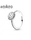 HOMOD 2019 New Fashion kobiety pierścień biżuteria na palce różowe złoto/Sliver/kryształki w kolorze złota kryształowe pierścion
