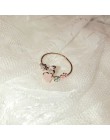 MENGJIQIAO 2019 nowy koreański słodkie serce kwiat Cubic cyrkon regulowane pierścienie dla kobiet dziewczyny moda Party kryształ