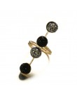 Tocona Vintage Antique złoty czarny Rhinestone otwarcia Knuckle Finger Midi pierścienie zestaw dla kobiet Punk oświadczenie biżu