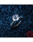 2019 klasyczne luksusowe prawdziwe solidna 925 Sterling srebrny pierścień 3Ct 10 serca strzały cyrkon biżuteria ślubna pierścion