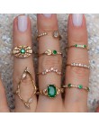 15 sztuk/zestaw w stylu Vintage Boho wąż kształt zwierząt palec pierścienie zestaw złoty kryształ Midi knuckle pierścień Wedding