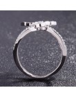 Motyl kryształ cyrkon skrzydła pierścień dla kobiet miłość biżuteria dziewczyny Trendy obrączki ślubne moda Party pierścionki bi
