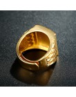 Punk Rock Eagle męska pierścień luksusowe złoty kolor resizable do 7-11 biżuteria na palce nigdy nie znikną