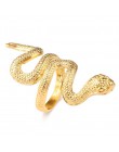 Kinel moda wąż pierścienie dla kobiet złoty kolor czarny metali ciężkich pierścień punk rock w stylu Vintage biżuteria dla zwier