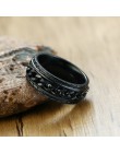 Vnox 8mm fajne czarne Spinner łańcuch pierścień dla mężczyzn opon tekstury ze stali nierdzewnej obrotowy linków Punk mężczyzna A