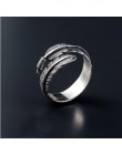 Retro wysokiej jakości 925 Sterling biżuteria srebrna tajski srebrny kobiet osobowości pióra strzałka otwarty pierścień SR239