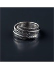 Retro wysokiej jakości 925 Sterling biżuteria srebrna tajski srebrny kobiet osobowości pióra strzałka otwarty pierścień SR239