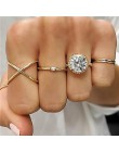 LETAPI Bohemia kobiety pierścionki moda kryształ Metal księżyc korona Party biżuteria zestaw pierścieni dla kobiet