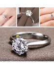 Romantyczny ślub pierścienie biżuteria Cubic Pierścionek z cyrkonią dla kobiet mężczyzn 925 srebro pierścienie akcesoria