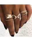 LETAPI Bohemia kobiety pierścionki moda kryształ Metal księżyc korona Party biżuteria zestaw pierścieni dla kobiet