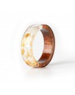 2019 nowy projekt ręcznie z drewna pierścień z żywicy kwiaty rośliny wewnątrz biżuteria nowy nowość drewno pierścień pierścionek