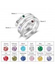 JewelOra spersonalizowane matki pierścionki nazwa własna Birthstone Rings dla kobiet grawerowana biżuteria prezenty na rocznicę 