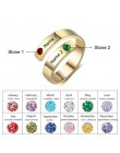 JewelOra spersonalizowane matki pierścionki nazwa własna Birthstone Rings dla kobiet grawerowana biżuteria prezenty na rocznicę 