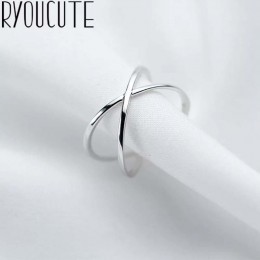 Czeski Vintage 925 srebrny krzyż pierścienie dla kobiet ślub Trendy biżuteria duży regulowany antyczne pierścienie Anillos