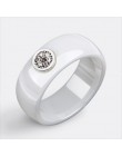 2019 pierścień ceramika 8mm moda wykwintne Rhinestone pierścień ceramiczny dla kobiet Plus jeden duży kryształ ślub kobiet nasto