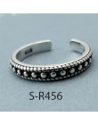 ANENJERY w stylu Vintage, ręcznie robione, 925 Sterling Silver Rings dla mężczyzn dla kobiet rozmiar 18mm regulowane Thai srebrn