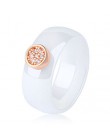 2019 pierścień ceramika 8mm moda wykwintne Rhinestone pierścień ceramiczny dla kobiet Plus jeden duży kryształ ślub kobiet nasto