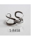 ANENJERY w stylu Vintage, ręcznie robione, 925 Sterling Silver Rings dla mężczyzn dla kobiet rozmiar 18mm regulowane Thai srebrn