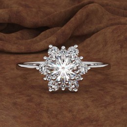 Luksusowe kobiet pierścień śniegu mody 925 srebrny żółta róża kryształ w złotym kolorze cyrkon kamień pierścień w stylu Vintage 