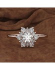 Luksusowe kobiet pierścień śniegu mody 925 srebrny żółta róża kryształ w złotym kolorze cyrkon kamień pierścień w stylu Vintage 