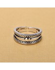 Retro Vintage 925 srebro ręcznie otwarty palec otwarte pierścienie dla kobiet srebro biżuteria