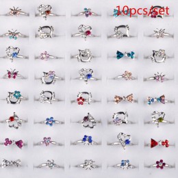 AOMU sprzedaż hurtowa 10 sztuk Cartoon kot kwiat biżuteria partii mieszane piękne dziewczyny chłopców księżniczka kryształ Rhine