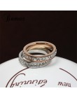 Kobiet dziewczyny geometryczny pierścień 925 Sterling Silver wypełniony i różowe złoto pierścień obietnica obrączki ślubne dla k