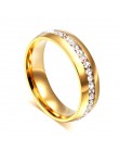 Vnox złoty kolor obrączki pierścień dla kobiet mężczyzn biżuteria 6mm ze stali nierdzewnej RingCouple kochanka prezent na roczni