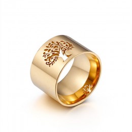 Nowy 316L ze stali nierdzewnej drzewo życia pierścienie dla kobiet koniczyny pierścienie wzór pierścienie dziewczyna luksusowe P