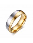 Vnox złoty kolor obrączki pierścień dla kobiet mężczyzn biżuteria 6mm ze stali nierdzewnej RingCouple kochanka prezent na roczni