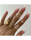 Moduł 12 sztuk/zestaw urok złoty kolor Midi Ring Finger zestaw dla kobiet w stylu Vintage Boho pierścionki na środek palca Party