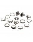 Zerotime 501 2019 moda 15 sztuk/zestaw kobiety czeski Vintage srebrny stos pierścienie powyżej pierścionki na środek palca nieb