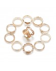 RscvonM 12 sztuk/zestaw urok złoty kolor Midi Ring Finger zestaw dla kobiet w stylu Vintage Boho pierścionki na środek palca Par