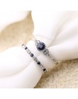 2 sztuk/zestaw 2018 luksusowe zielony niebieski kamień kryształowe Rings dla kobiet srebrny kolor cyrkonia ślub pierścionek zarę