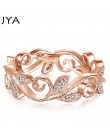 JYA oryginalne Cirrus liście pierścienie dla kobiet róża złoty cyrkonia posrebrzana Fashion Party pierścień Temperament elegancj