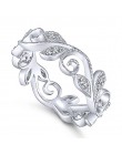 JYA oryginalne Cirrus liście pierścienie dla kobiet róża złoty cyrkonia posrebrzana Fashion Party pierścień Temperament elegancj