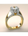 W stylu Vintage kobiet cyrkon kamień pierścień unikalny styl kryształ srebrny złoty kolor ślub pierścień obietnica pierścionki z