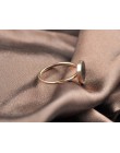 JeeMango ślubna w stylu Vintage pierścień dla kobiet minimalistyczny różowe złoto kolor okrągły kamień akrylowy 316L pierścienie