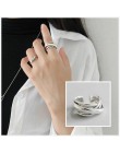 Czeski Vintage 925 Sterling Silver geometryczne nieregularne pierścienie dla kobiet ślub regulowany antyczne oświadczenie pierśc