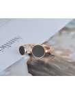 JeeMango ślubna w stylu Vintage pierścień dla kobiet minimalistyczny różowe złoto kolor okrągły kamień akrylowy 316L pierścienie