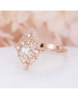 JYA Retro kobiety pierścionki styl barokowy luksusowy róża złoty kwiat kształt obrączka oświadczenie biżuteria Vintage Diamante 